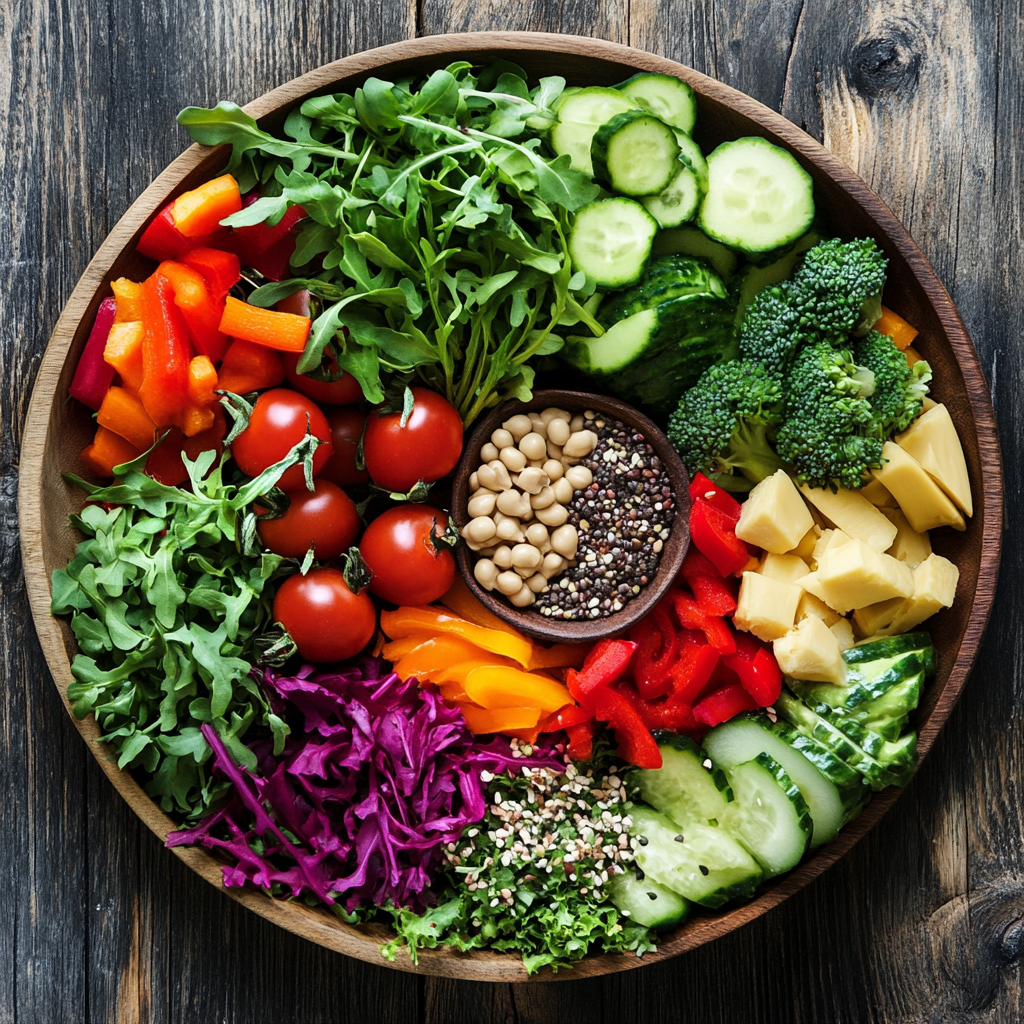 Array of antioxidant-rich vegetables